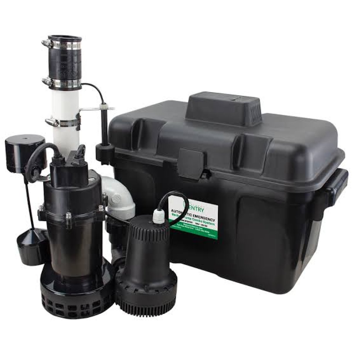 Battery backup sump