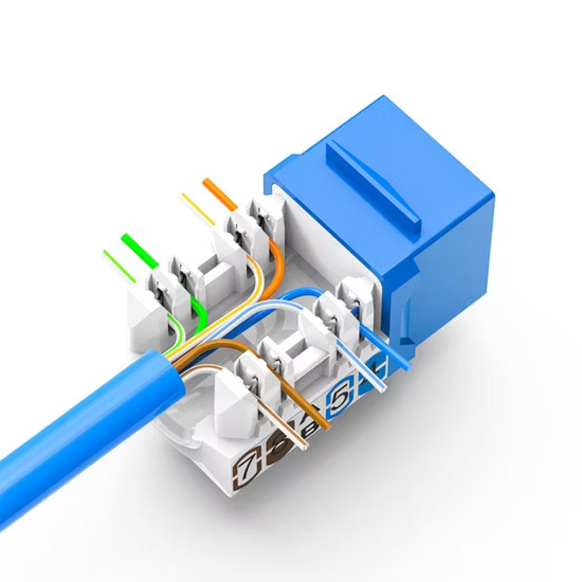 Keystone Jack - RJ45 wall-mount jacks (Cat6, Cat6a).