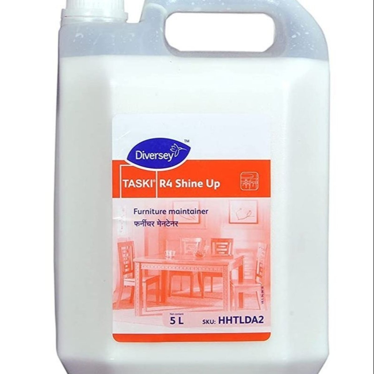 Diversey TASKI R4 Shine Up (5-liter professional furniture maintainer specifically designed for the upkeep of wooden and non-wooden furniture.)