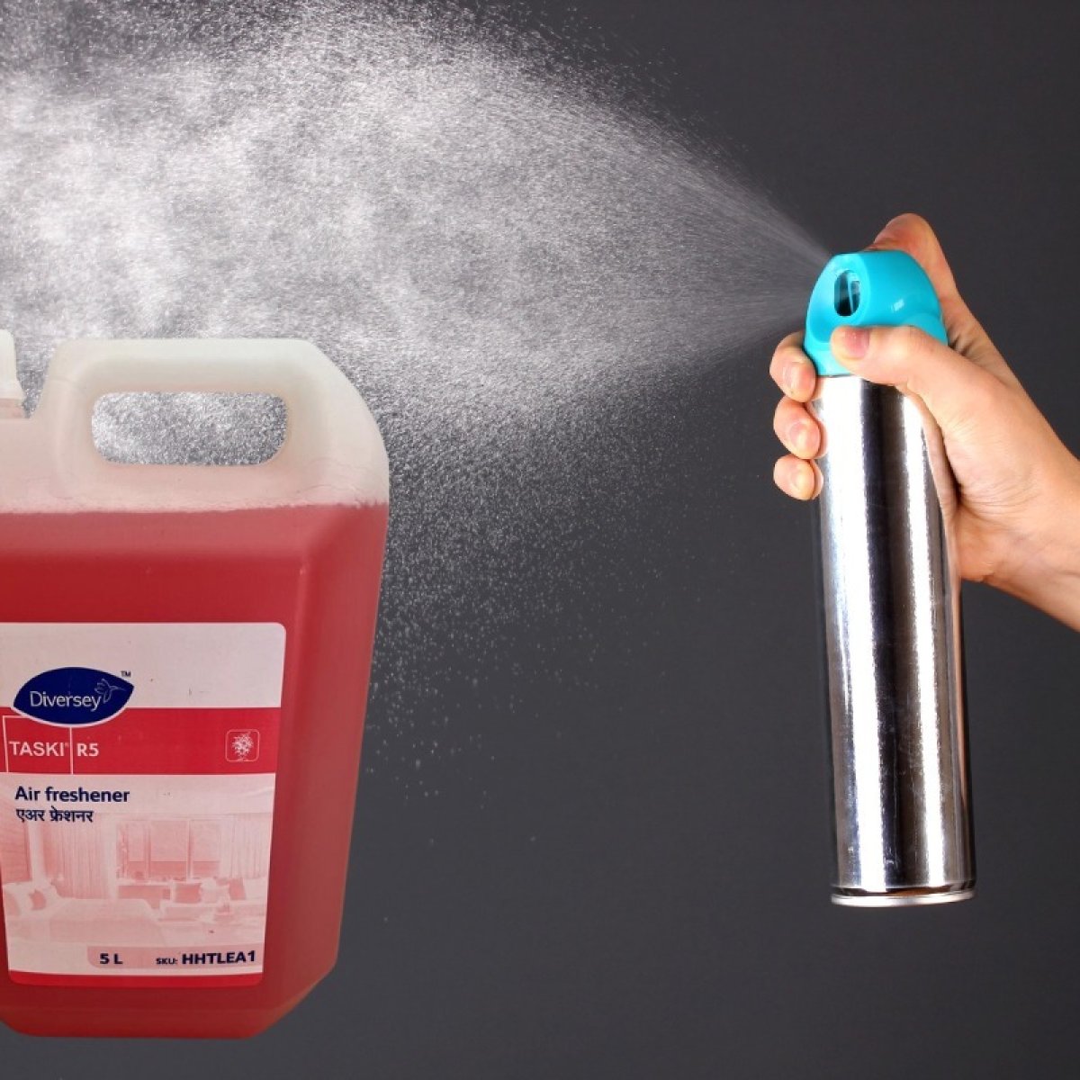 Diversey TASKI R5, 5-liter water-based air freshener concentrate from the TASKI R-series, widely used in professional housekeeping