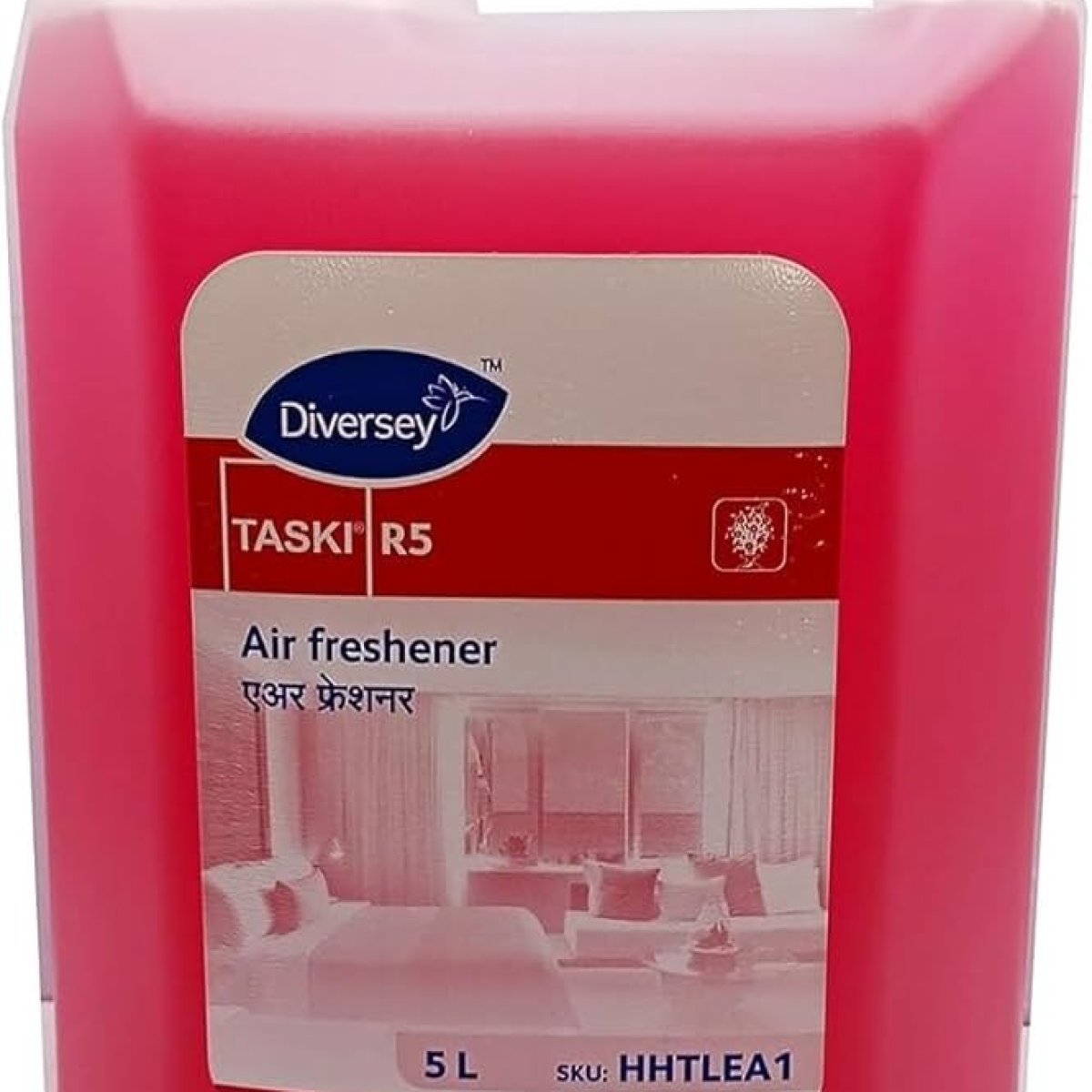 Diversey TASKI R5, 5-liter water-based air freshener concentrate from the TASKI R-series, widely used in professional housekeeping