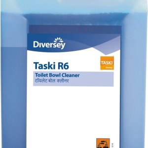 Diversey TASKI R6, heavy-duty, acidic toilet bowl cleaner designed for the effective removal of limescale, stains, and other deposits.