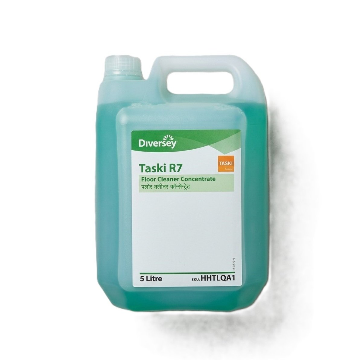Diversey TASKI R7, 5-liter floor cleaner concentrate designed for the professional maintenance of all water-resistant floors.
