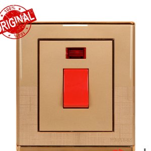 WALTON FIONA GOLD Series 20A DP Socket Switch with Neon Geyser Power with Indicator