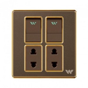 DOUBLE 2 PIN SOCKET WITH SWITCH