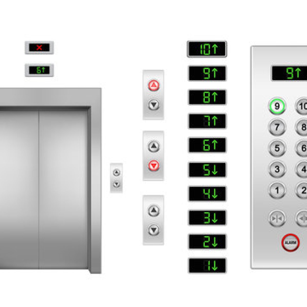 Elevator Display Key Panel Button