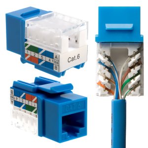 Keystone Jack - RJ45 wall-mount jacks (Cat6, Cat6a).
