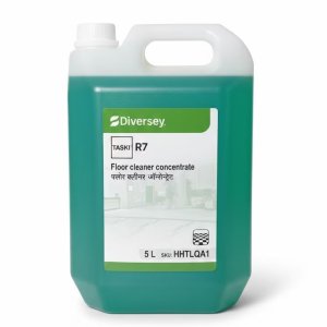Diversey TASKI R7, 5-liter floor cleaner concentrate designed for the professional maintenance of all water-resistant floors.