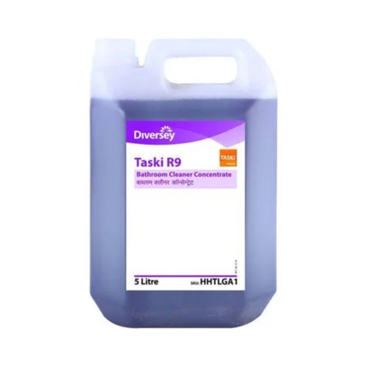 Diversey TASKI R9, professional-grade bathroom cleaner concentrate specifically formulated for use in hard water conditions.