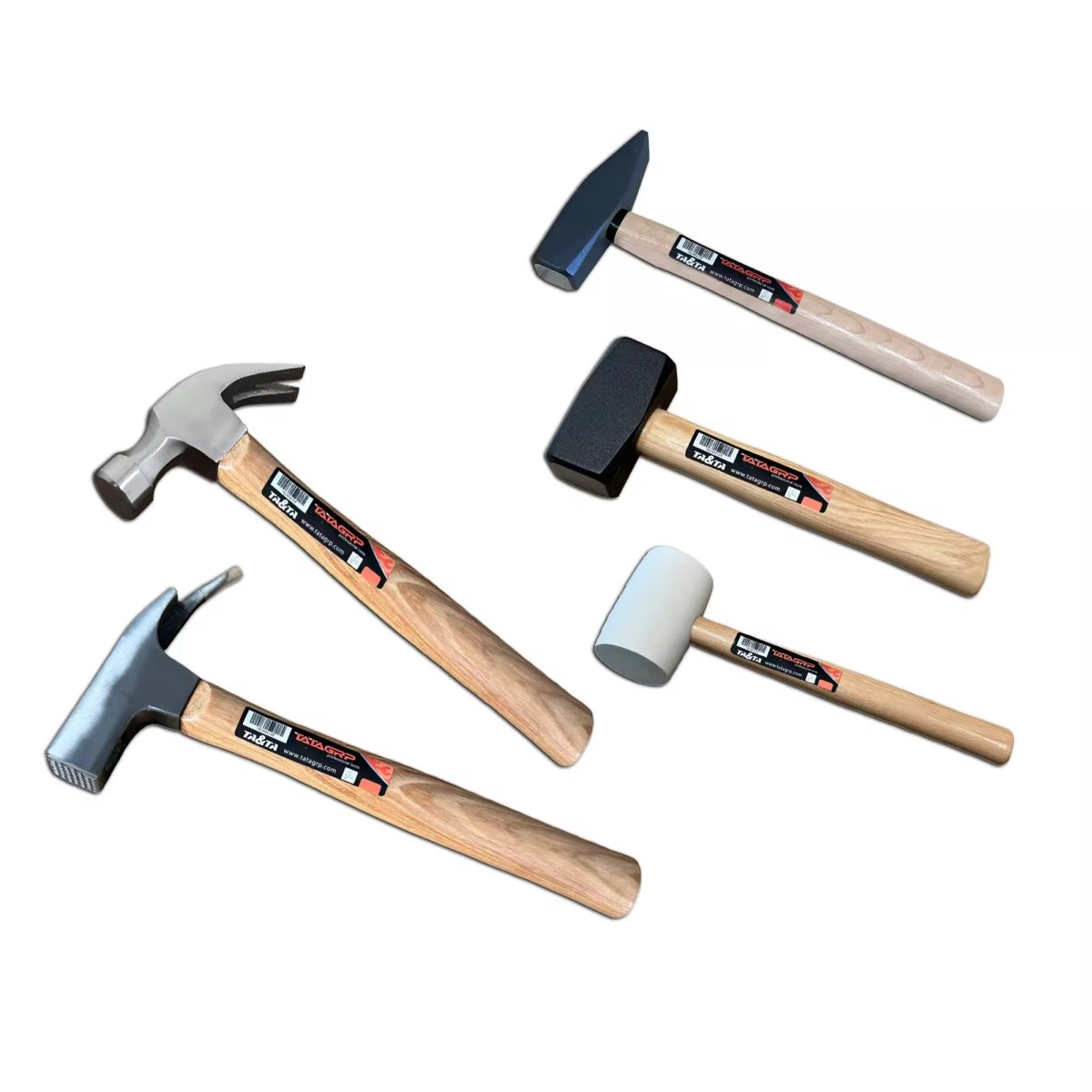 Striking Tools: Claw hammer, rubber mallet, sledgehammer
